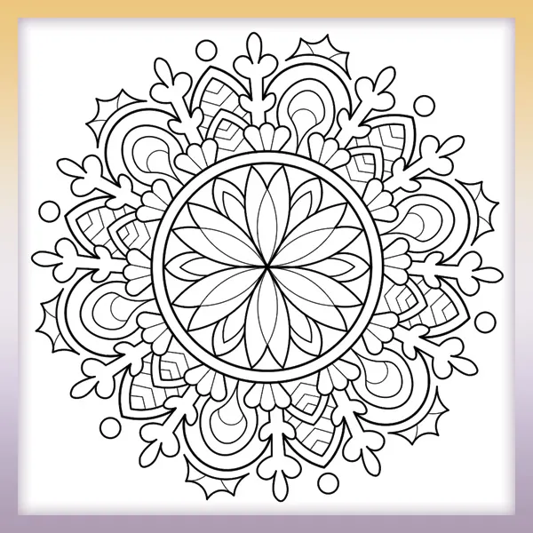 Mandala de flores de invierno | Dibujos para colorear