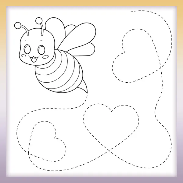 Abeja con corazones | Dibujos para colorear